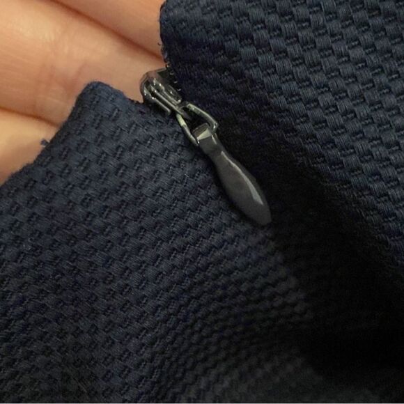 J. McLaughlin Mattie Dress NWT Navy Blue Solid Ribbon Trim Size 6 - Picture 10 of 13